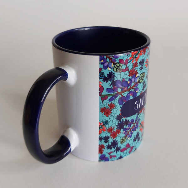 Mug Azul Oscuro Flor De Paramo