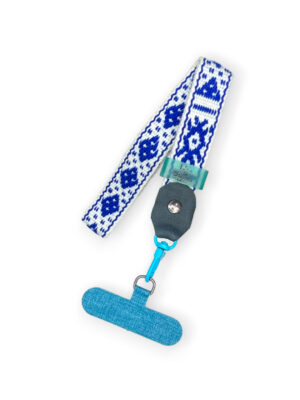 Strap o Correa tejida para celular azul